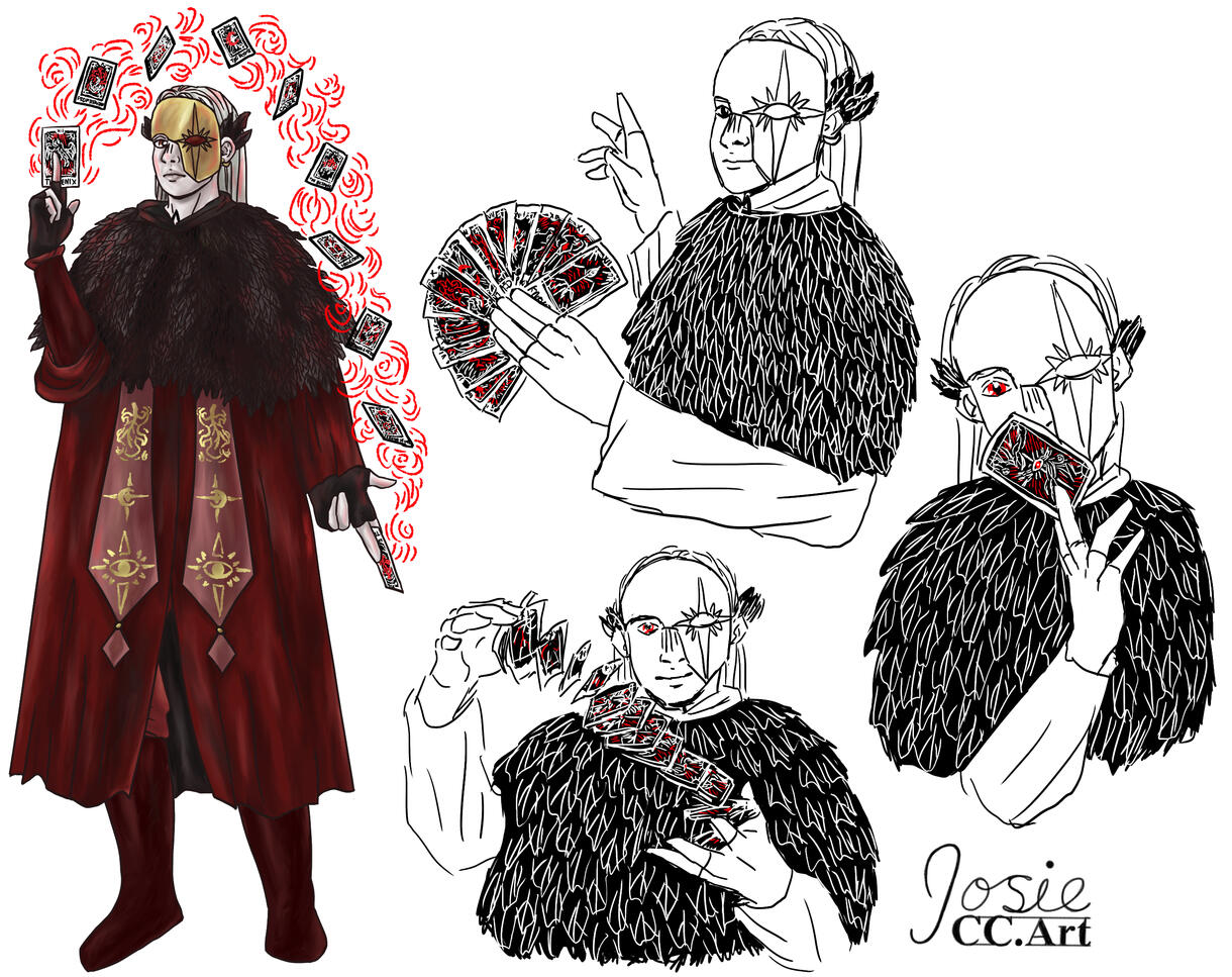 Dnd Character - Pyra card sorcerer oracle